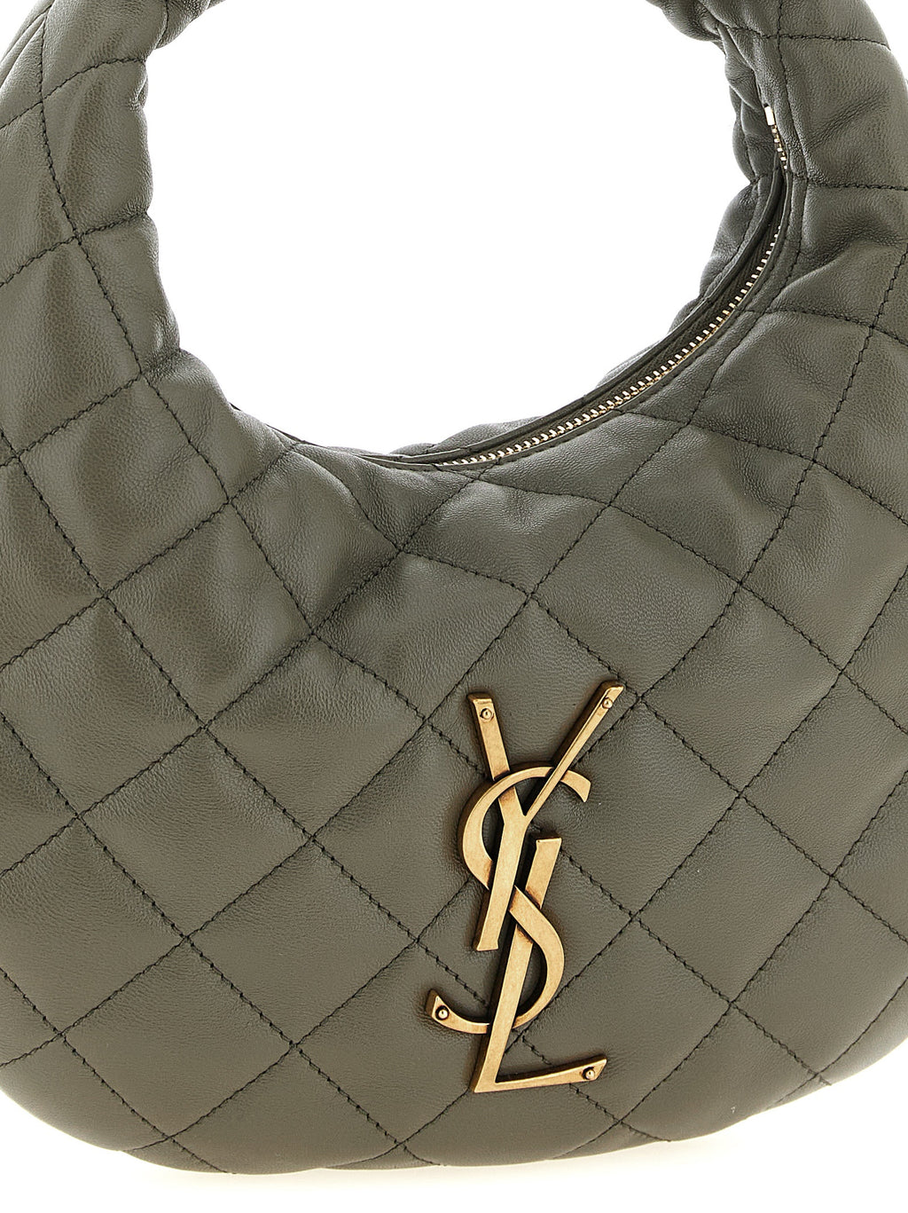 Gray Lamb Leather Handbag