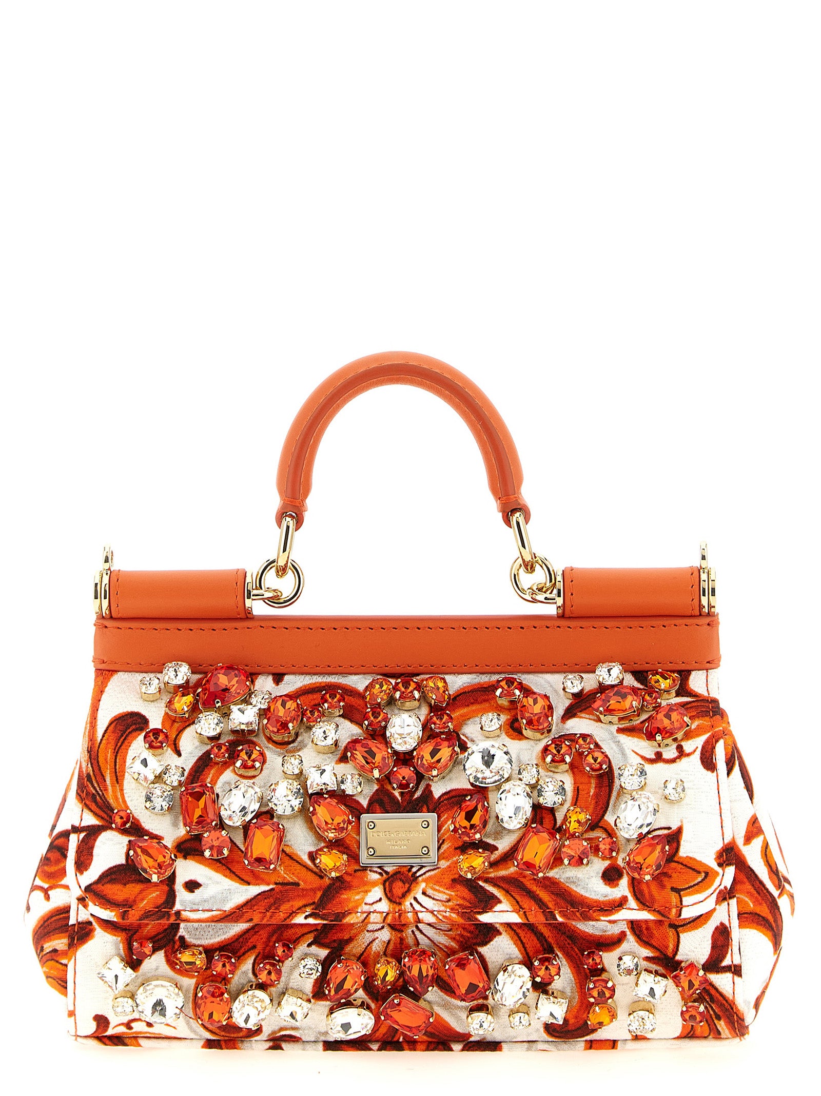 Orange Cotton Handbag