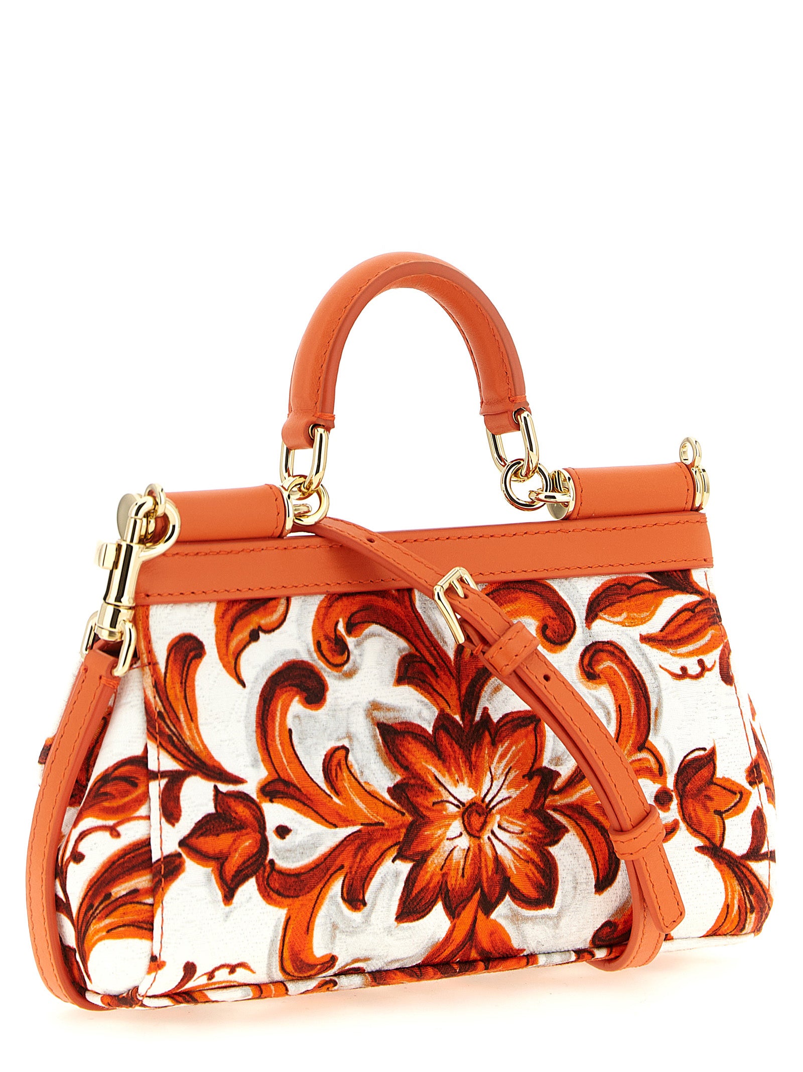 Orange Cotton Handbag