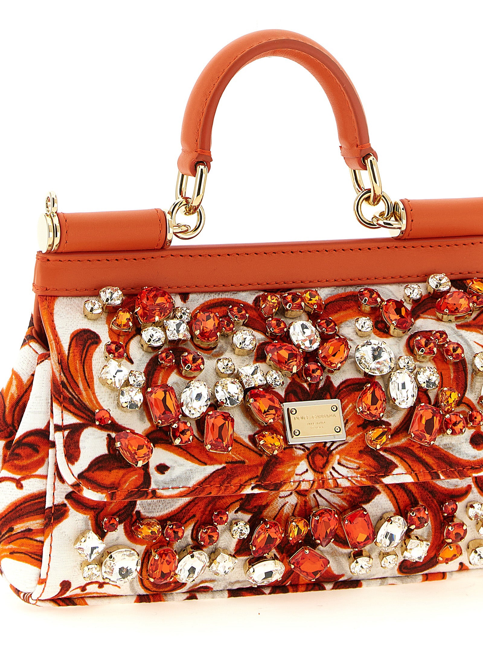 Orange Cotton Handbag