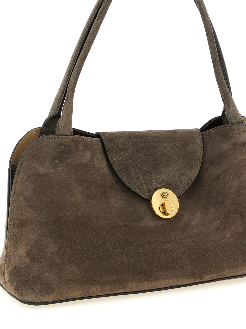 Brown Calfskin Shoulder Bag