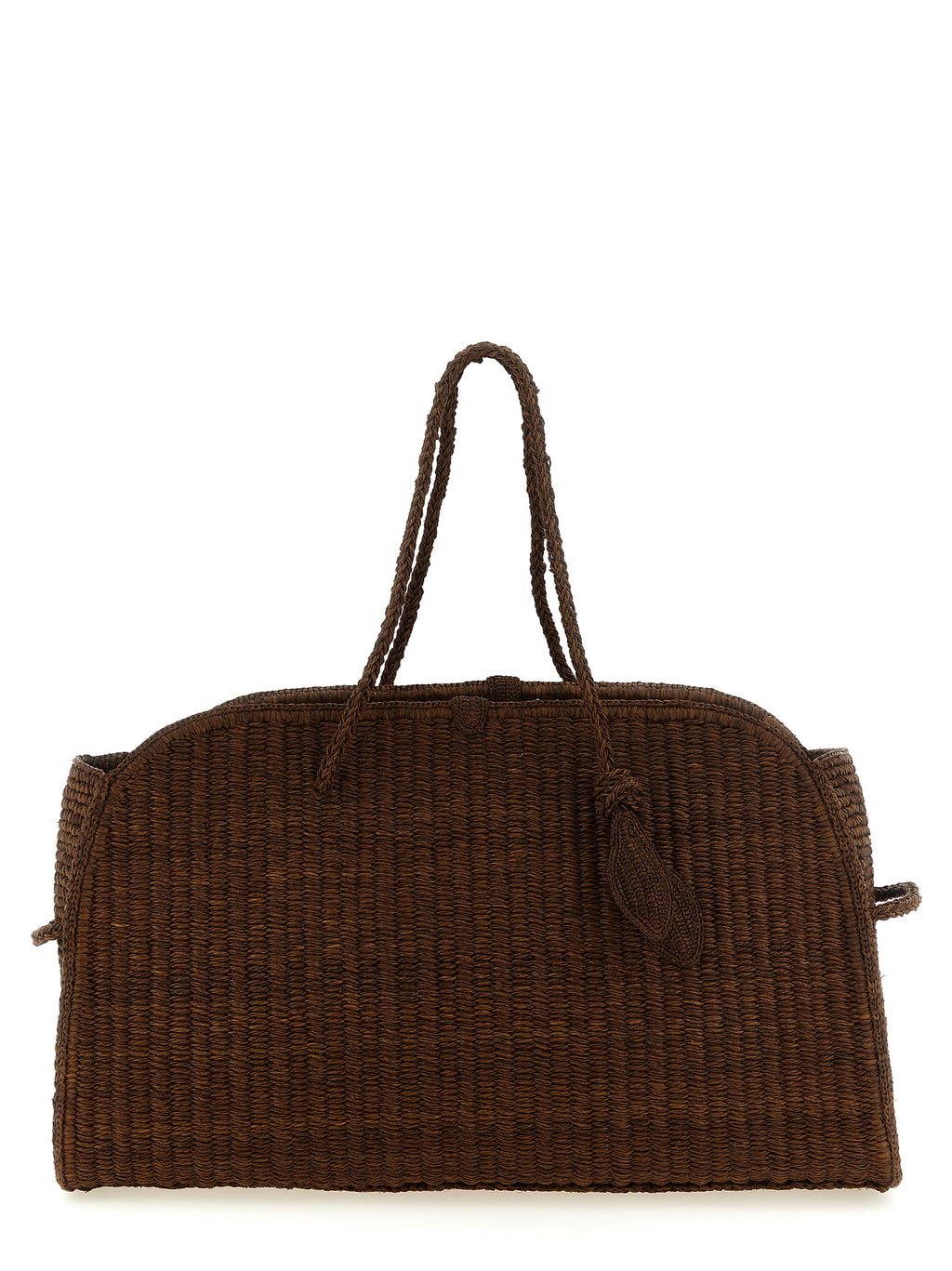 Brown Raffia Tote Bag