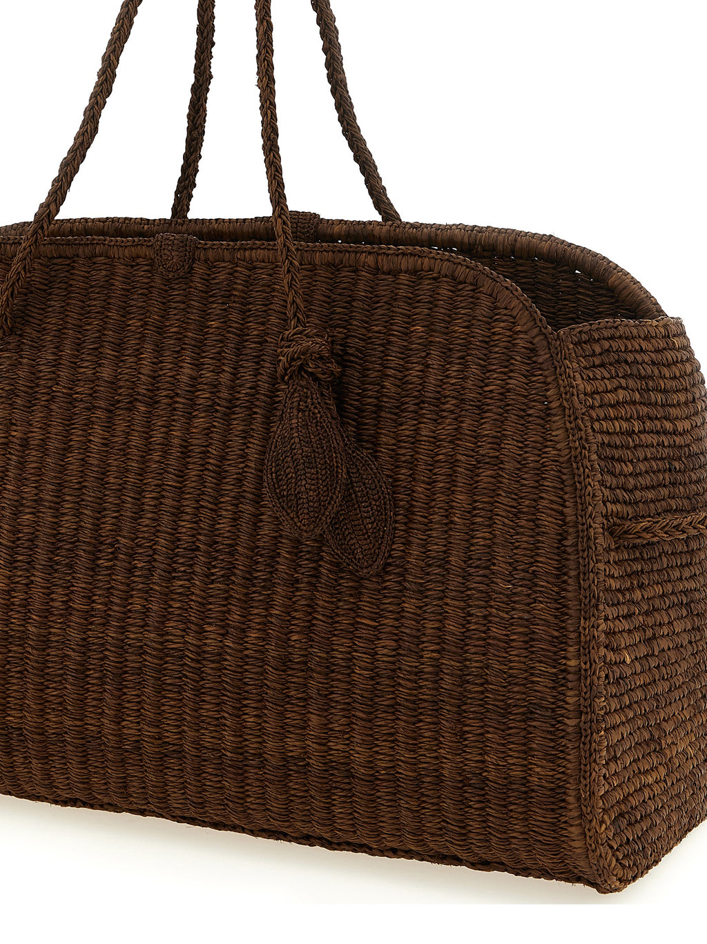 Brown Raffia Tote Bag