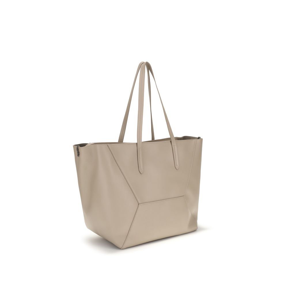 Beige Calf Leather Bos Taurus Shoulder Bag