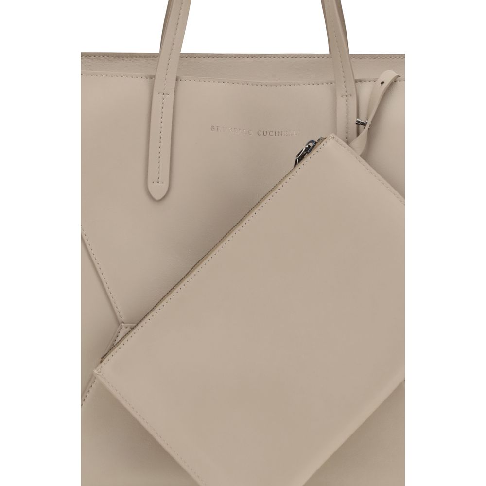 Beige Calf Leather Bos Taurus Shoulder Bag