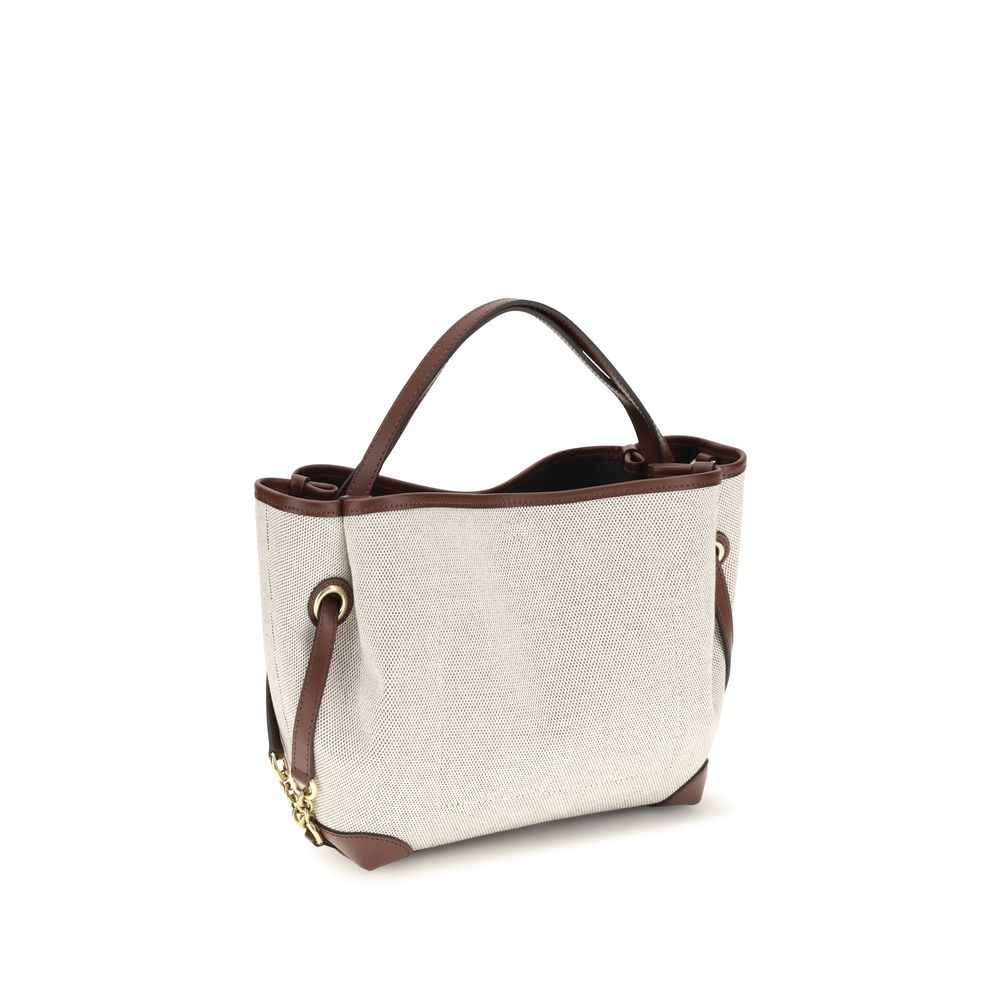 Beige Fabric Shoulder Bag