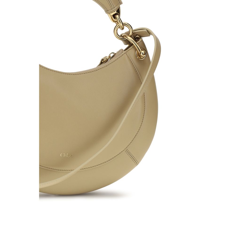 Beige Calf Leather Bos Taurus Shoulder Bag