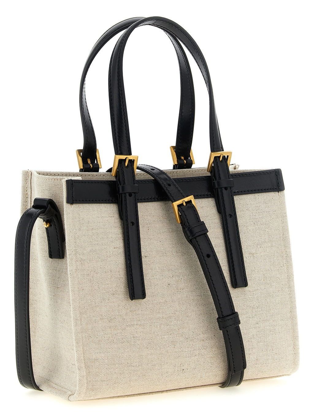 Beige Linen Tote Bag
