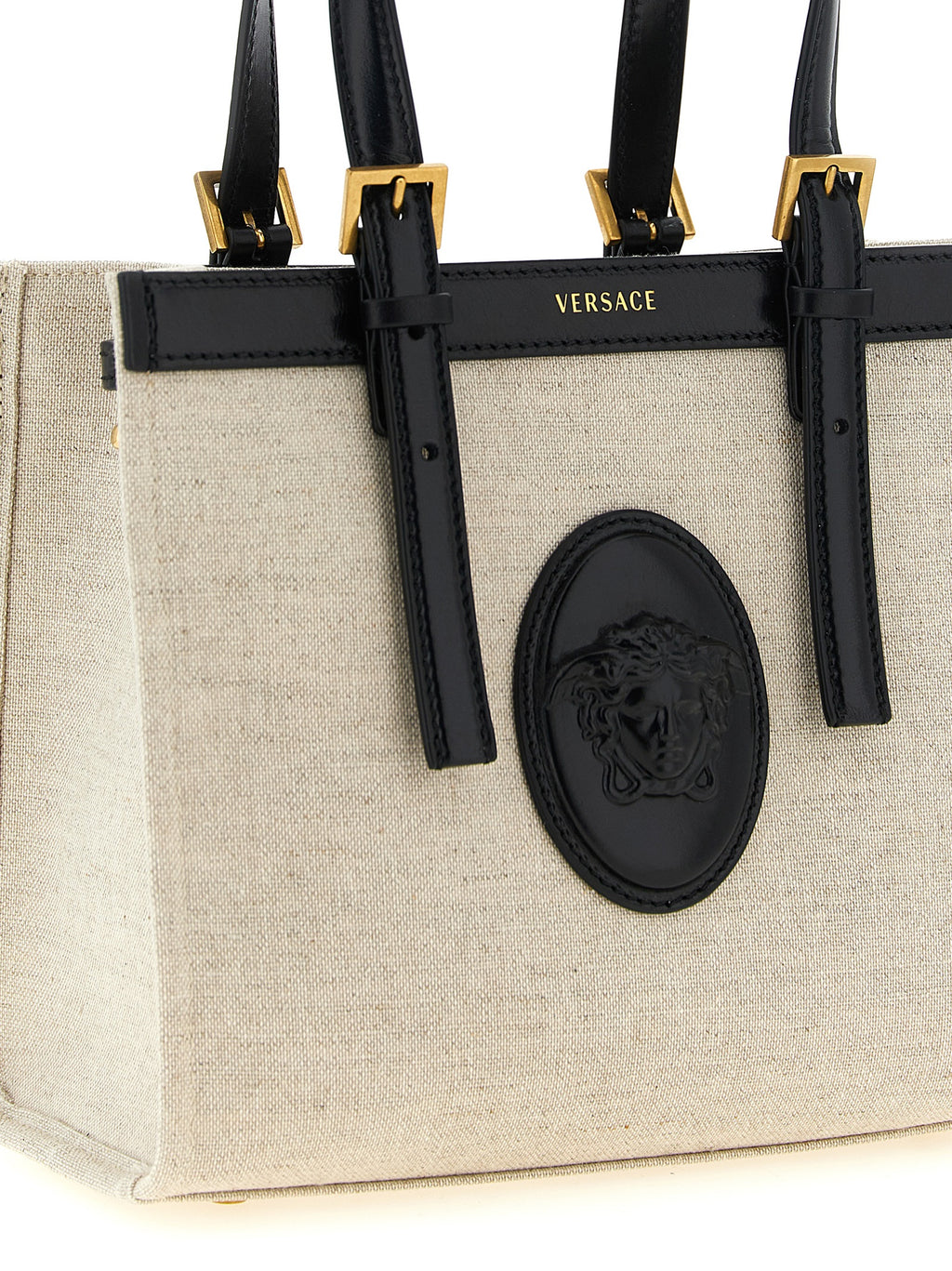 Beige Linen Tote Bag