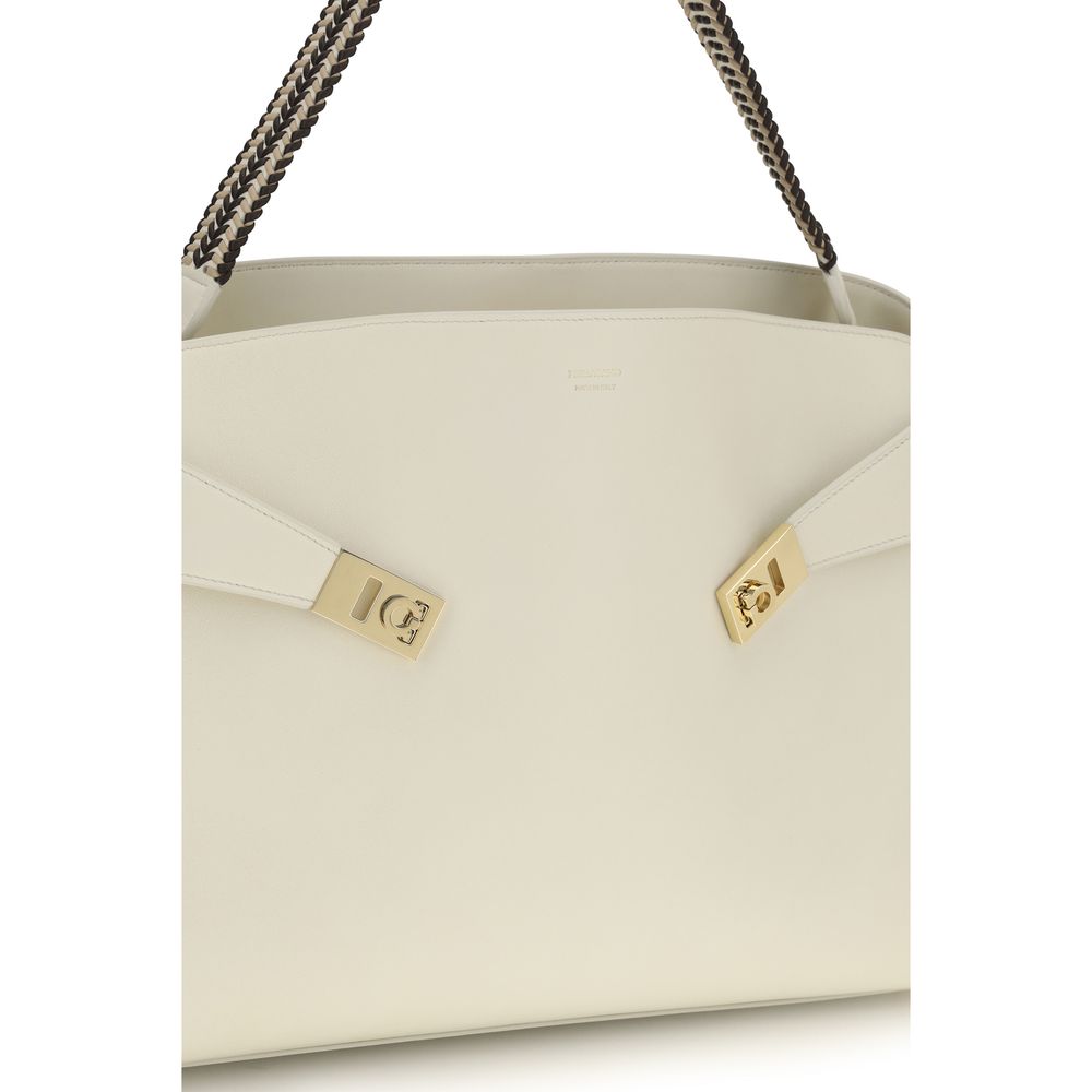 Beige Calf Leather Bos Taurus Shoulder Bag