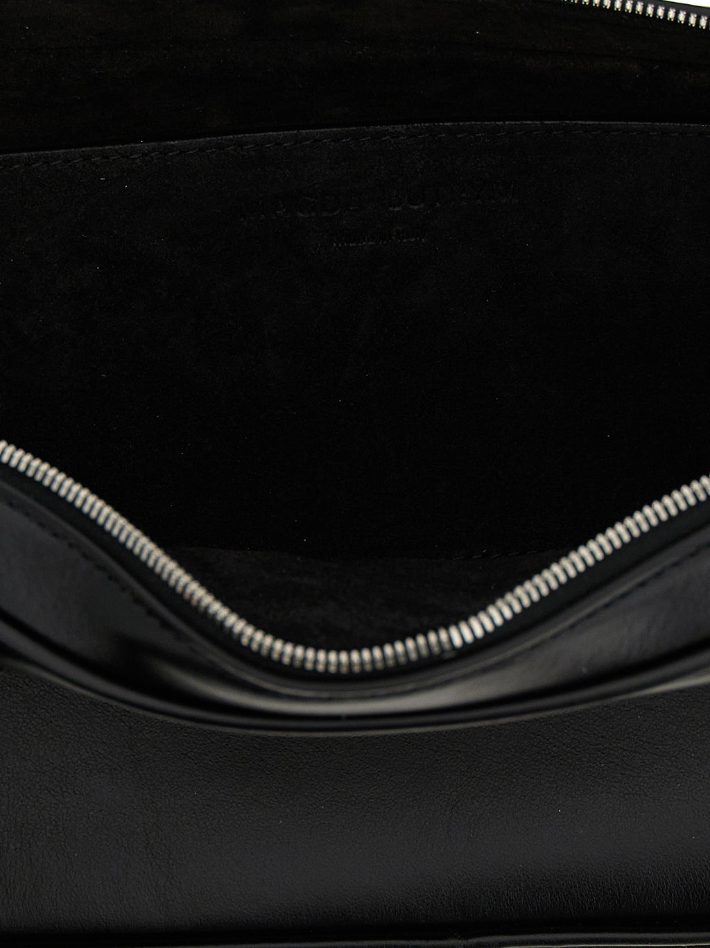 Black Calfskin Shoulder Bag