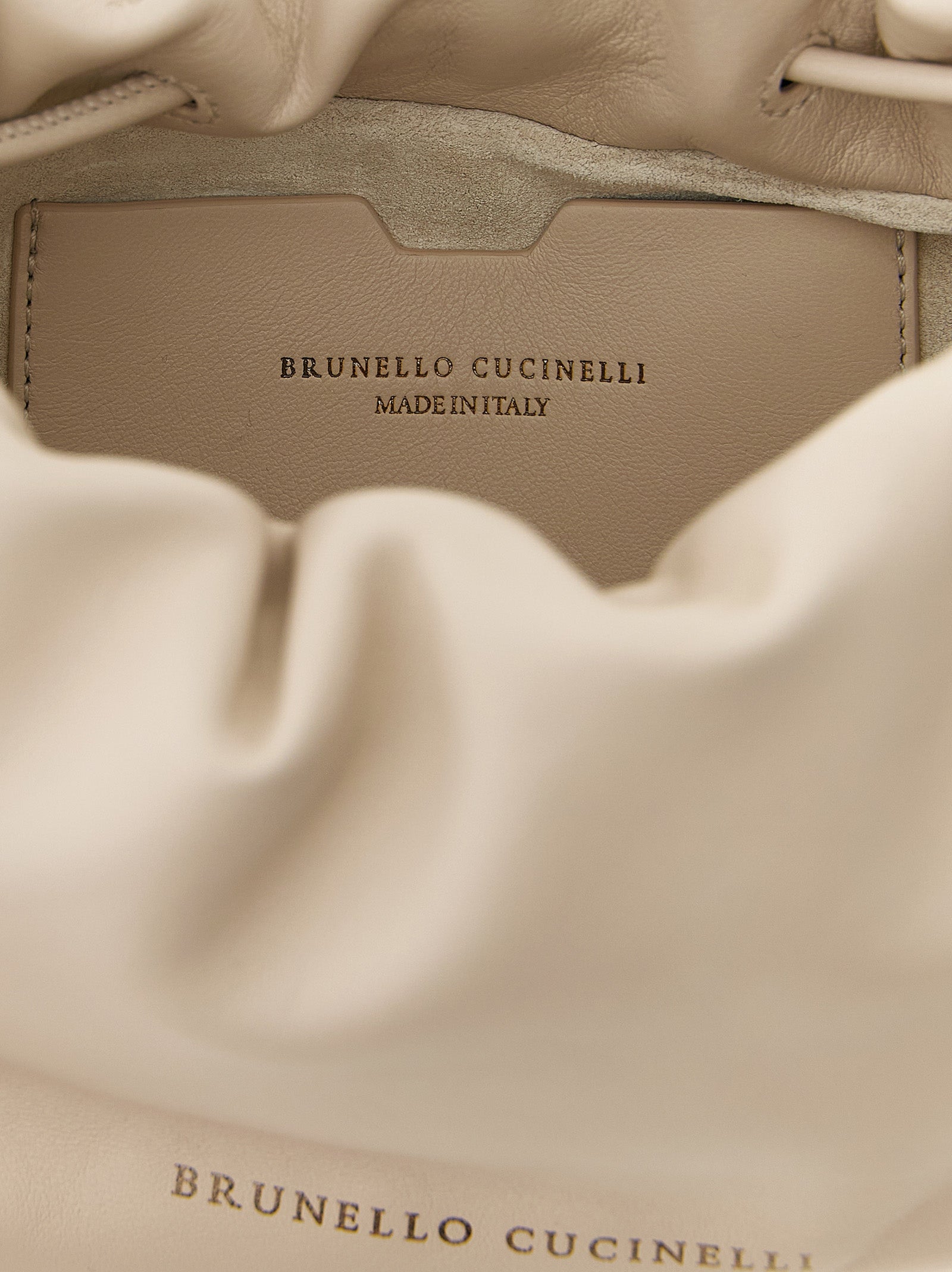 Brunello Cucinelli White Lamb Leather Crossbody Bag