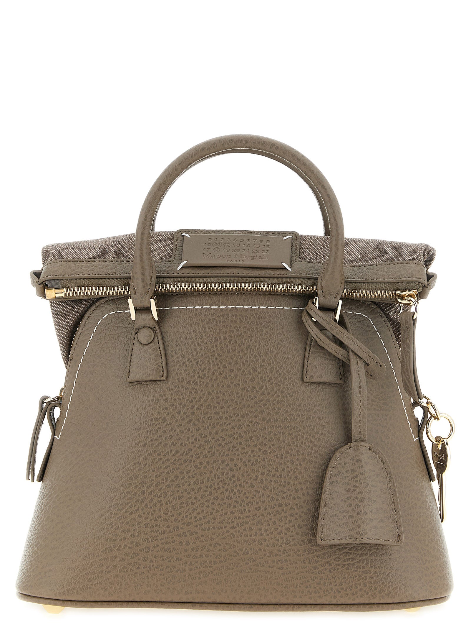 Gray Calfskin Shoulder Bag