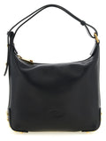 Black Calfskin Shoulder Bag