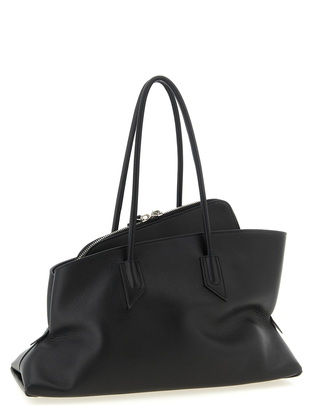Black Calfskin Shoulder Bag