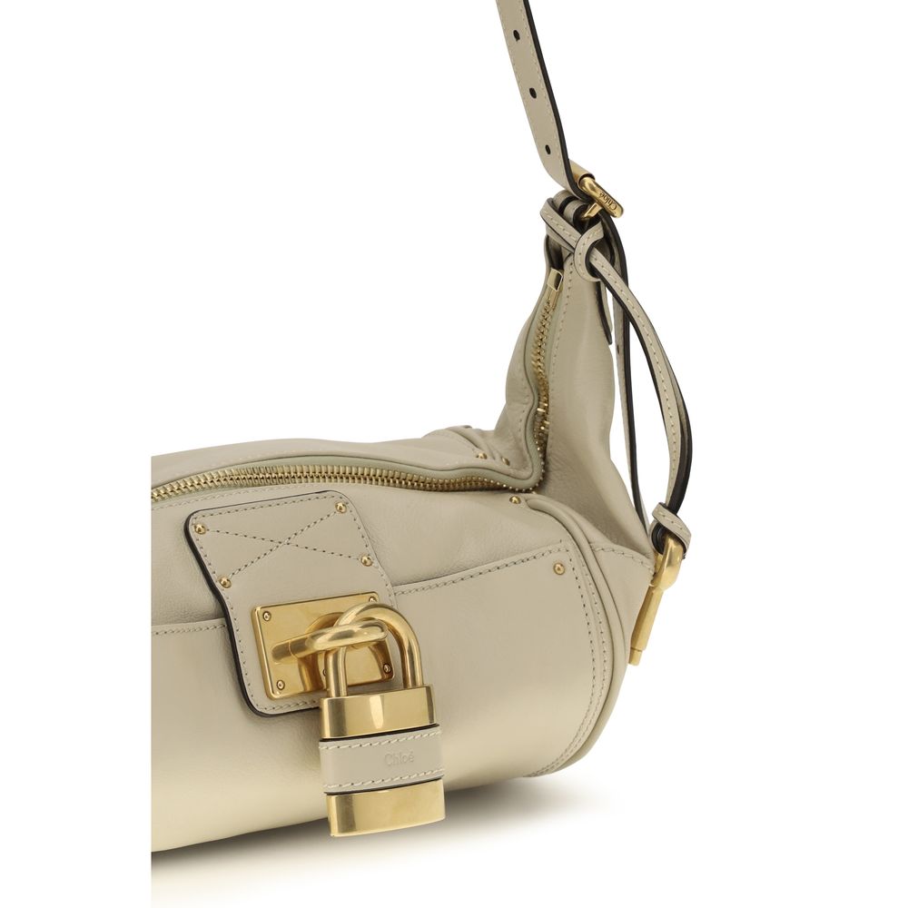 Beige Calf Leather Bos Taurus Shoulder Bag