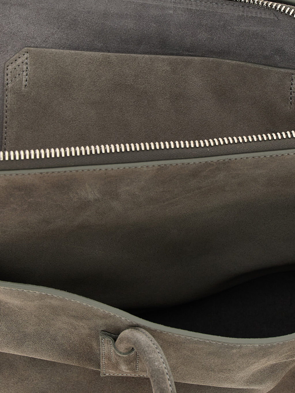 Gray Bovine Leather Shoulder Bag