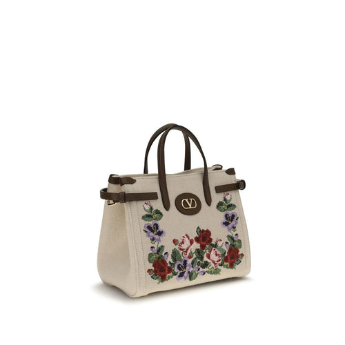 Beige Linen Handbag