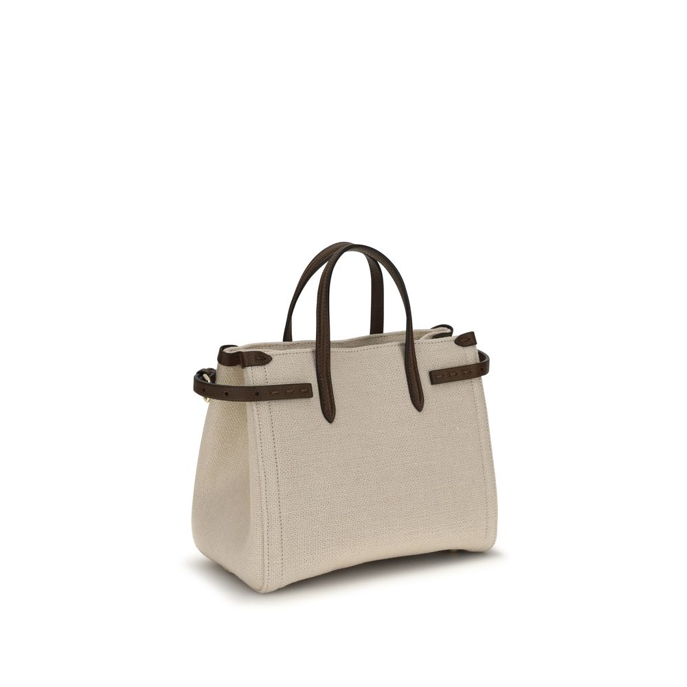 Beige Linen Handbag