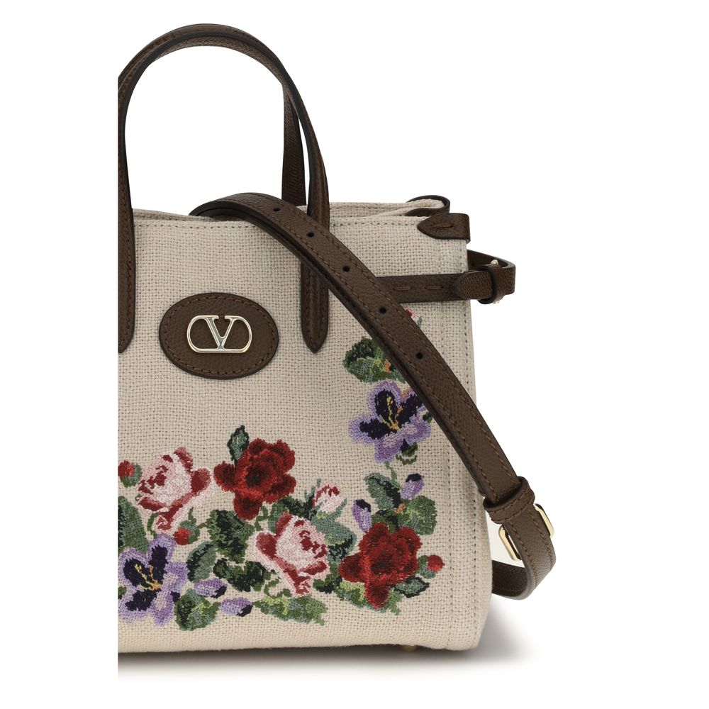 Beige Linen Handbag