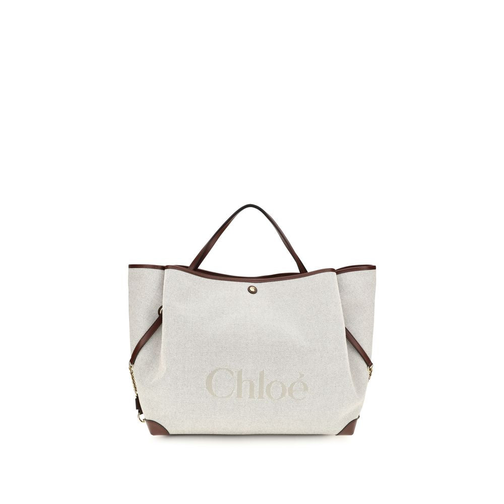 Beige Cotton Shoulder Bag