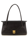 Brown Calfskin Shoulder Bag