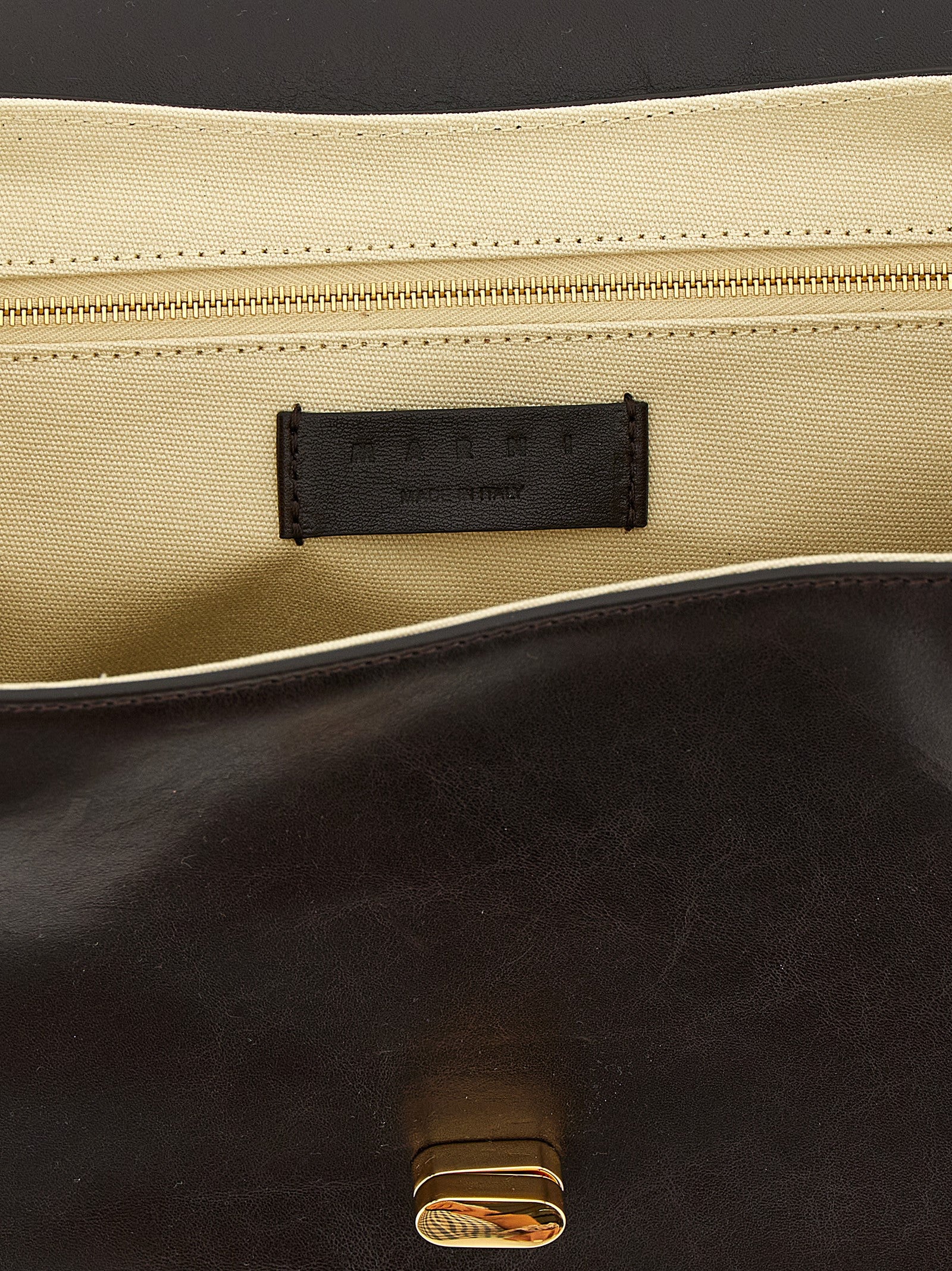 Brown Calfskin Shoulder Bag