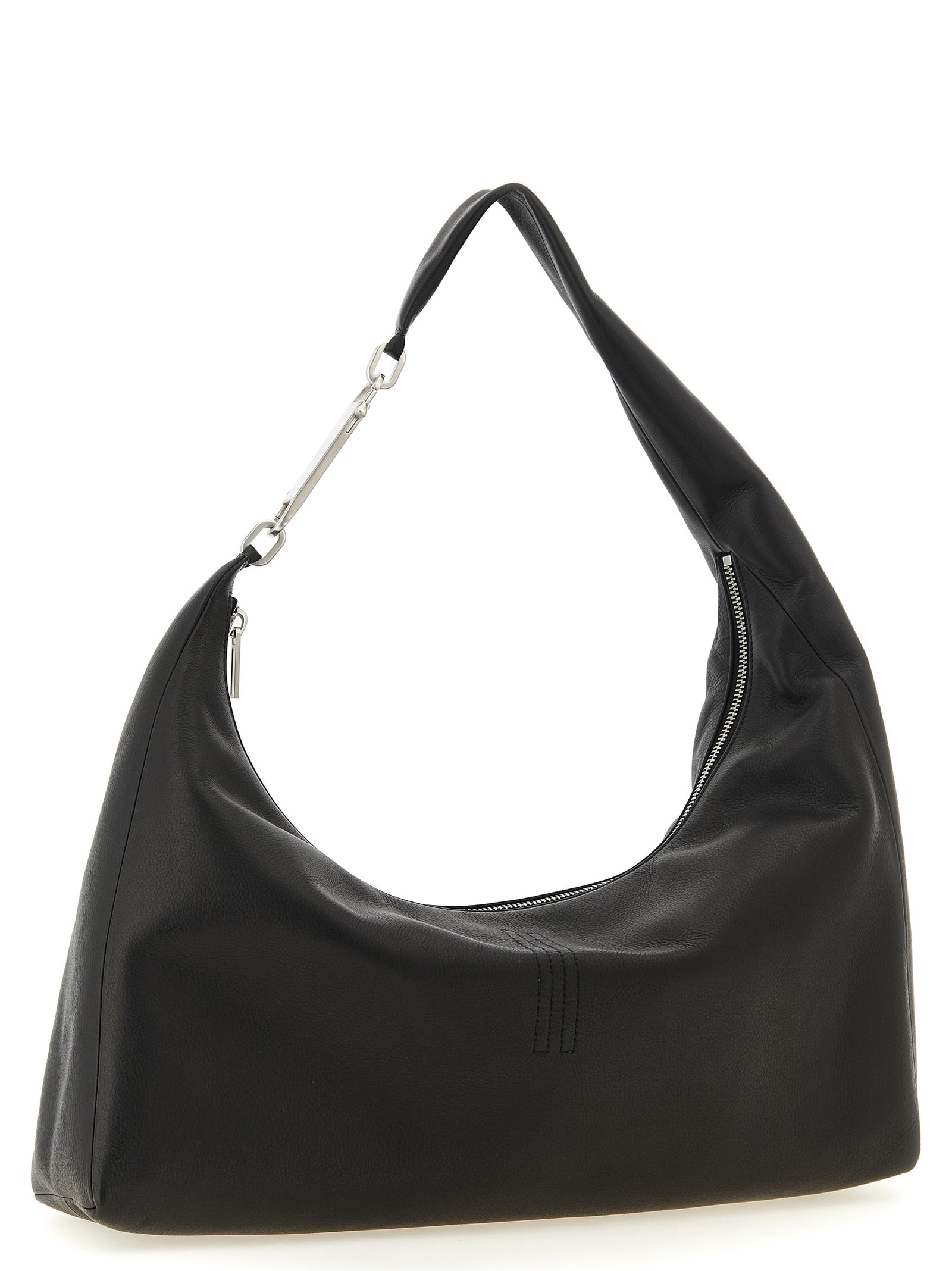 Black Calfskin Shoulder Bag