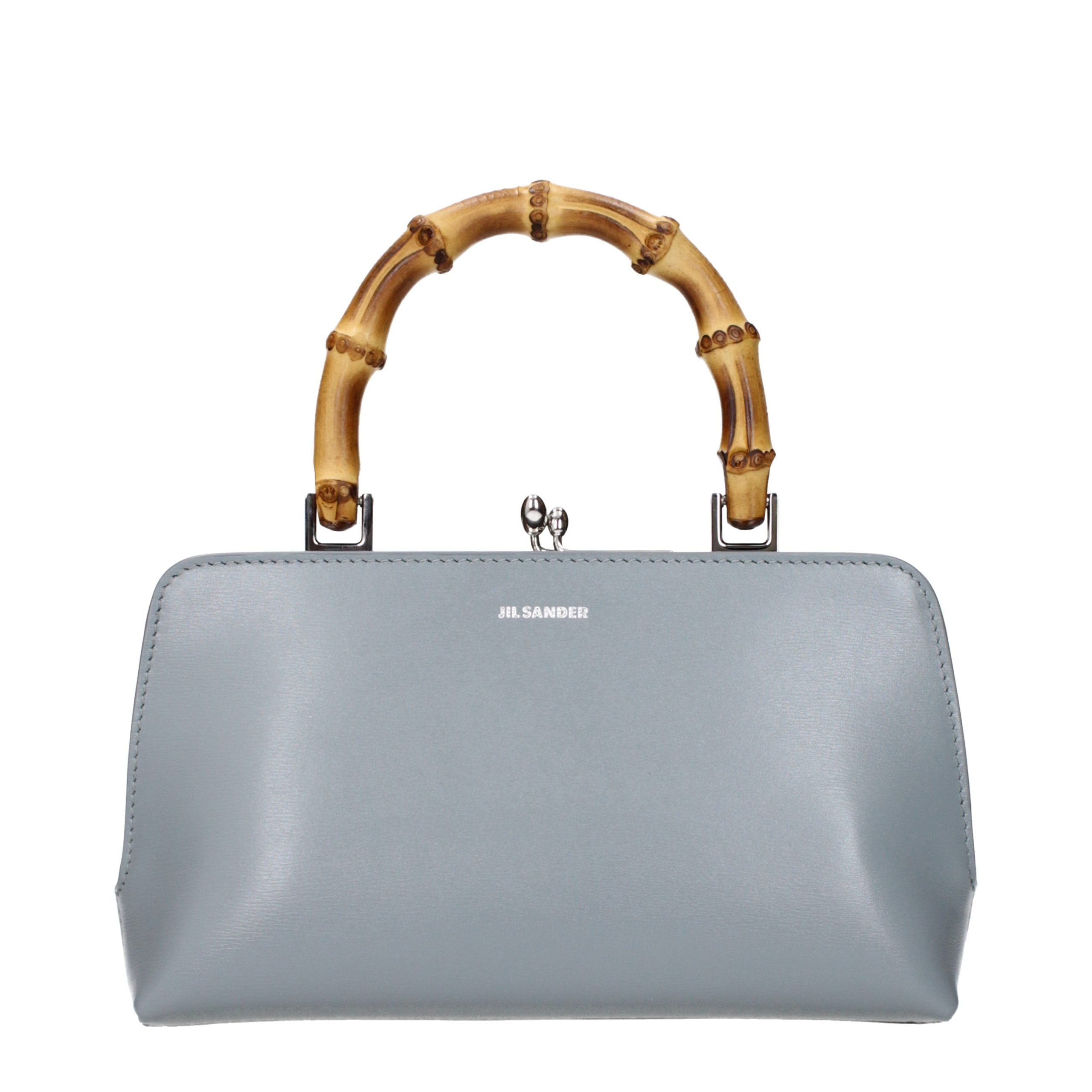 Gray Leather Handbag
