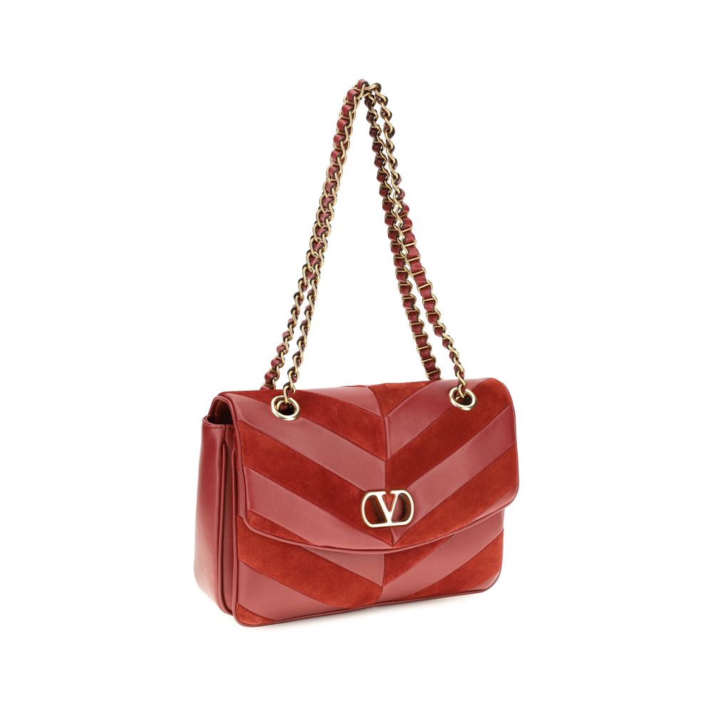 Multicolor Suede Leather Shoulder Bag