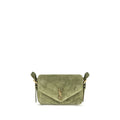 Bicolor Suede Leather Shoulder Bag