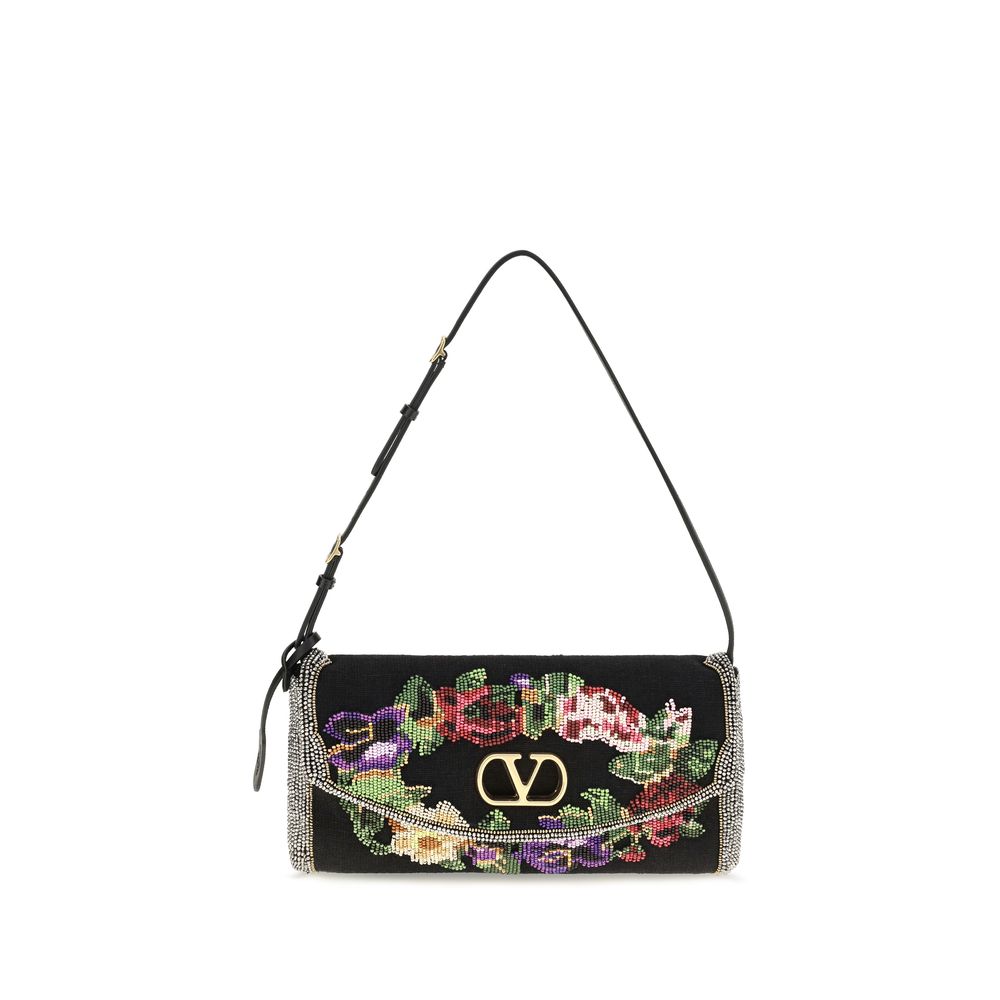 Black Satin Shoulder Bag
