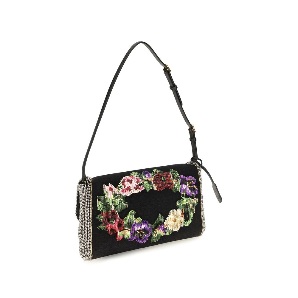 Black Satin Shoulder Bag