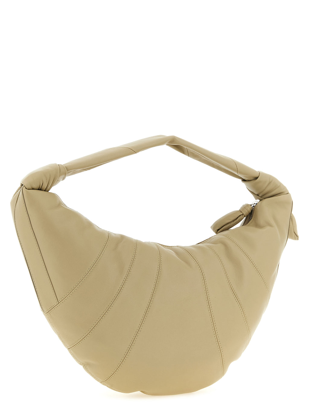 Beige Lamb Leather Shoulder Bag