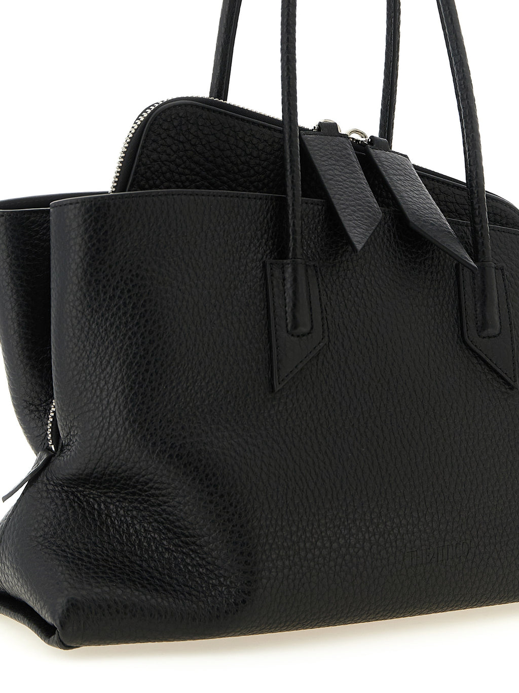 Black Bovine Leather Shoulder Bag