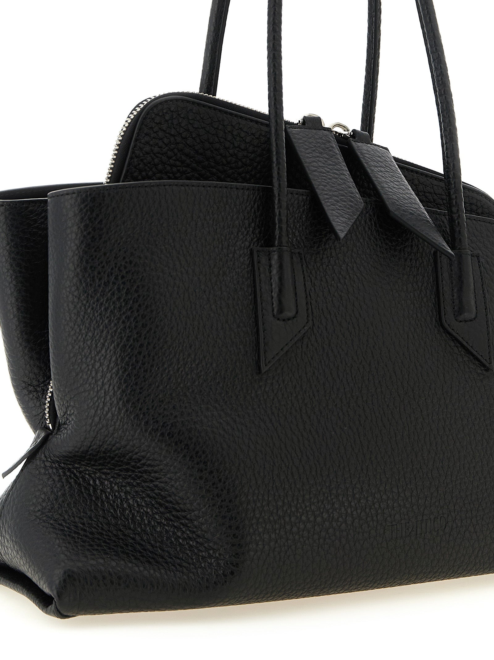 Black Bovine Leather Shoulder Bag