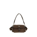 Brown Recycled Polyamide Shoulder Bag