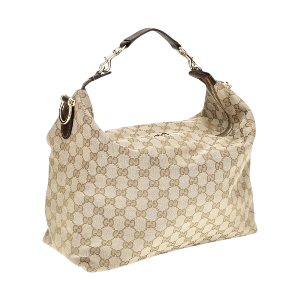 Beige Fabric Shoulder Bag