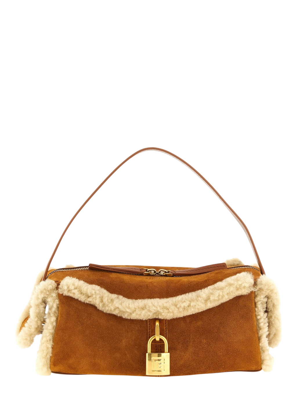 Brown Calfskin Shoulder Bag