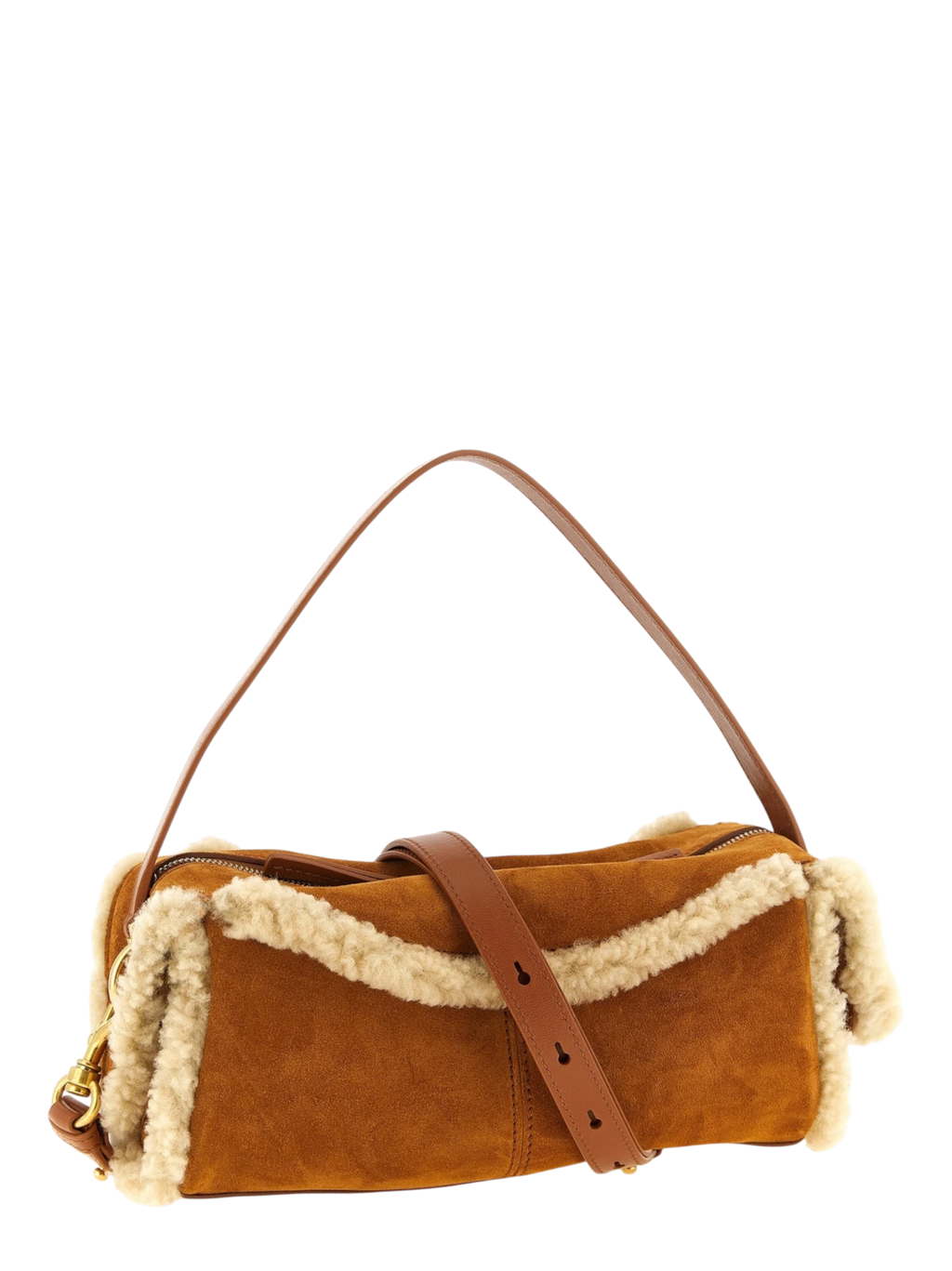 Brown Calfskin Shoulder Bag