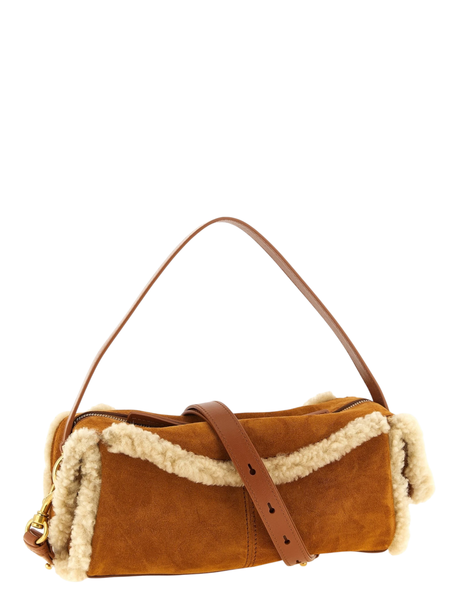 Brown Calfskin Shoulder Bag