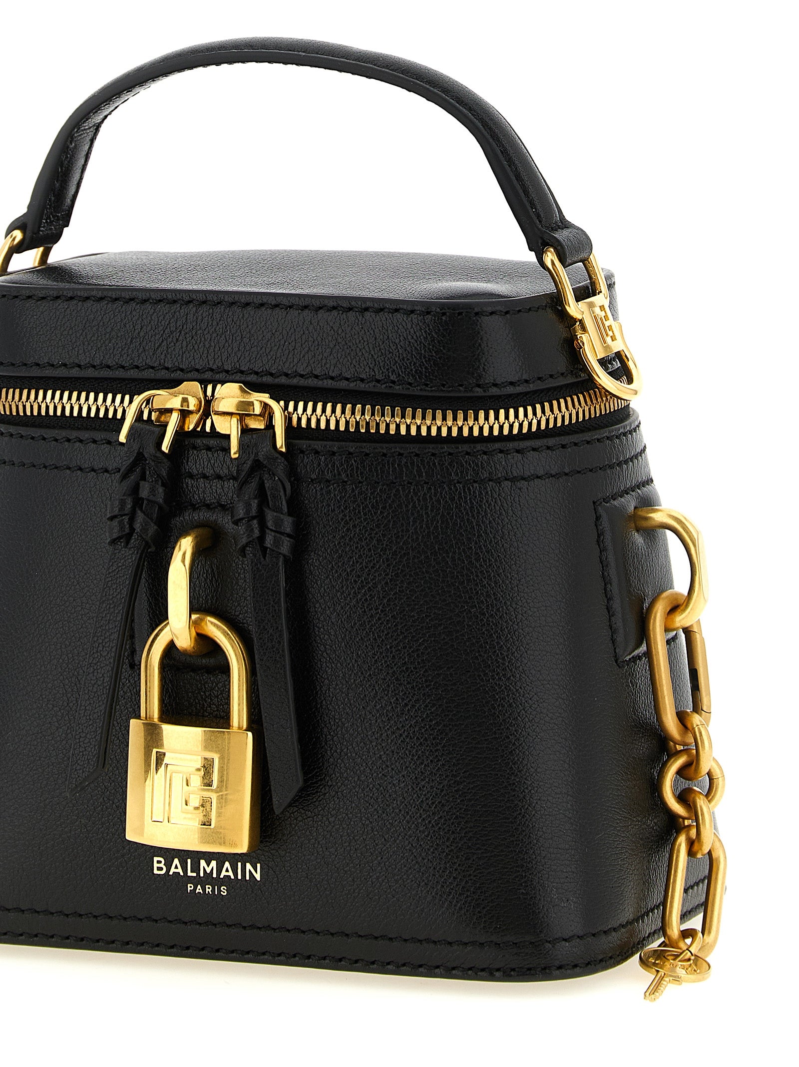 Balmain Black Buffalo Leather Handbag
