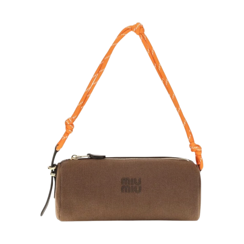 Brown Cotton Shoulder Bag