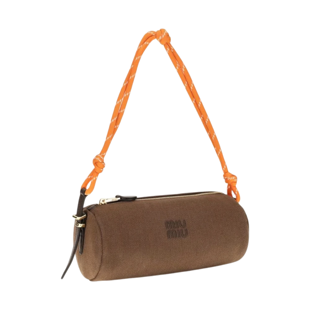 Brown Cotton Shoulder Bag