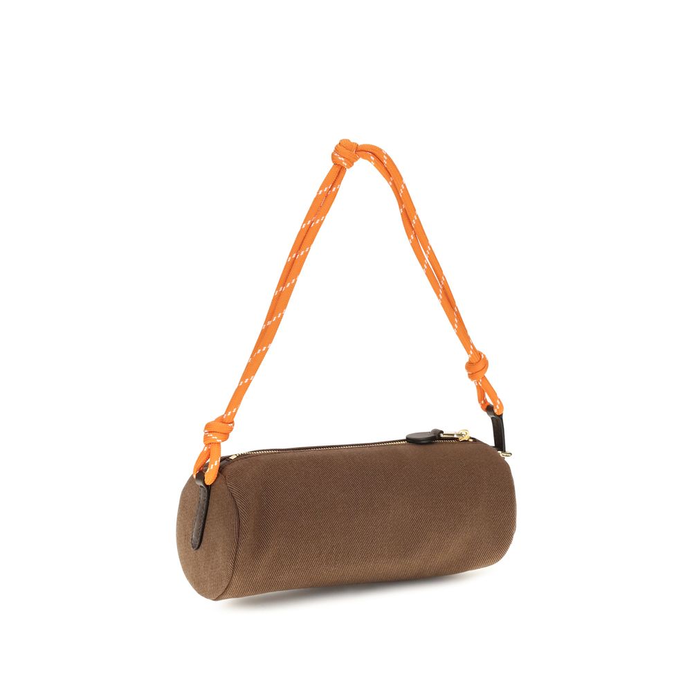 Brown Cotton Shoulder Bag
