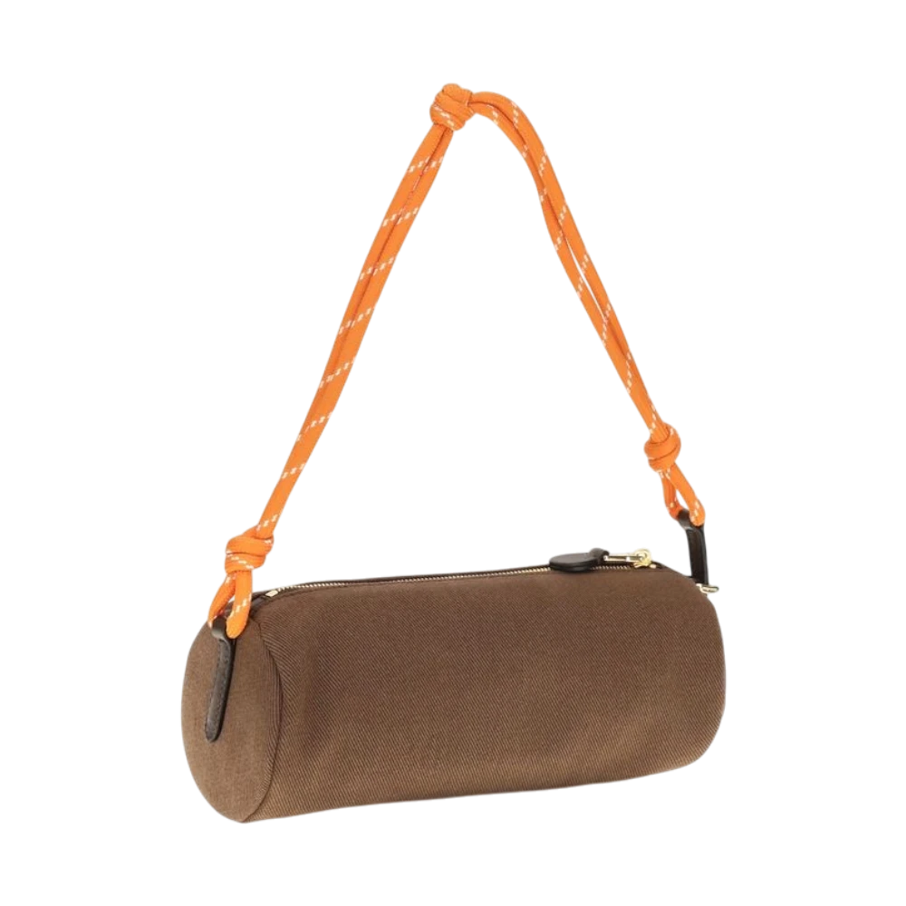 Brown Cotton Shoulder Bag