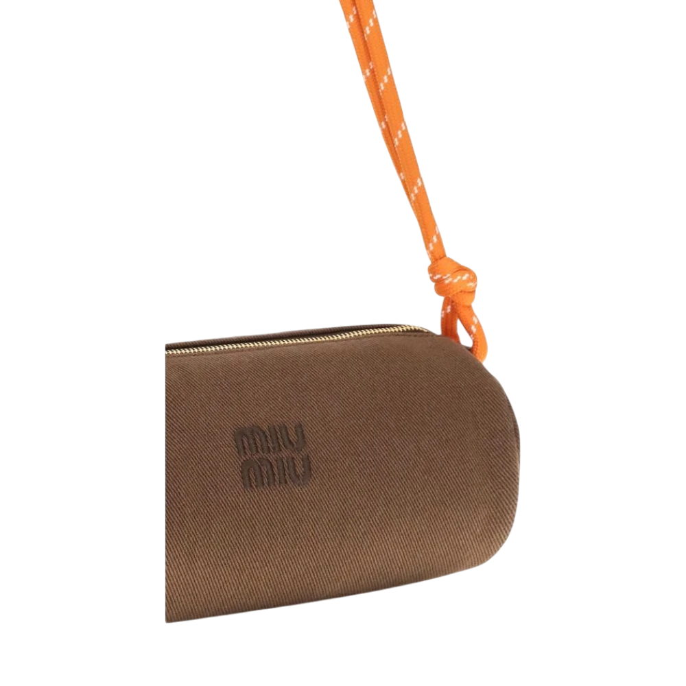 Brown Cotton Shoulder Bag