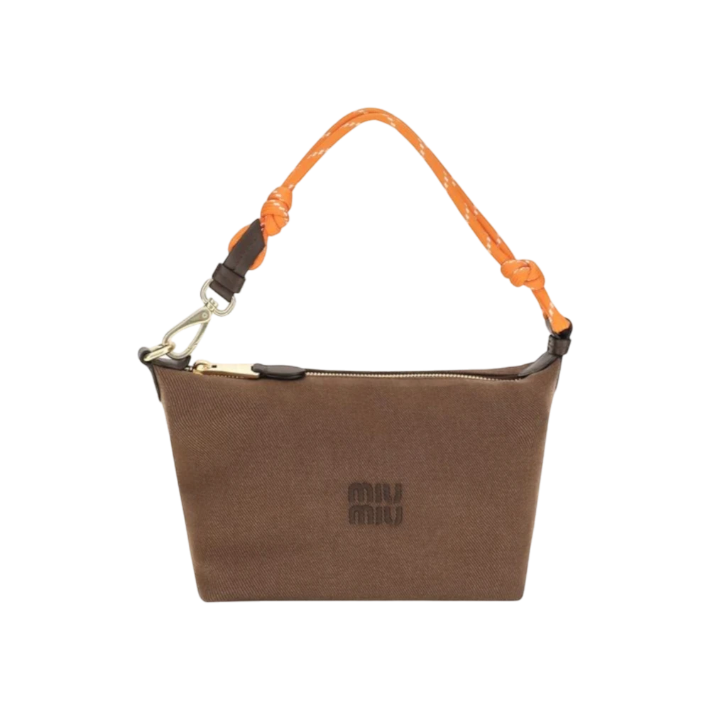 Brown Cotton Shoulder Bag