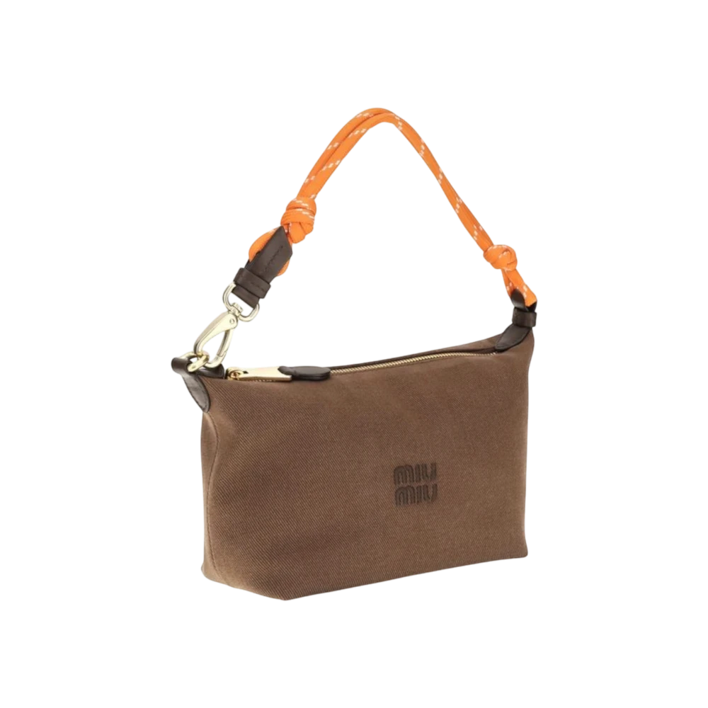 Brown Cotton Shoulder Bag