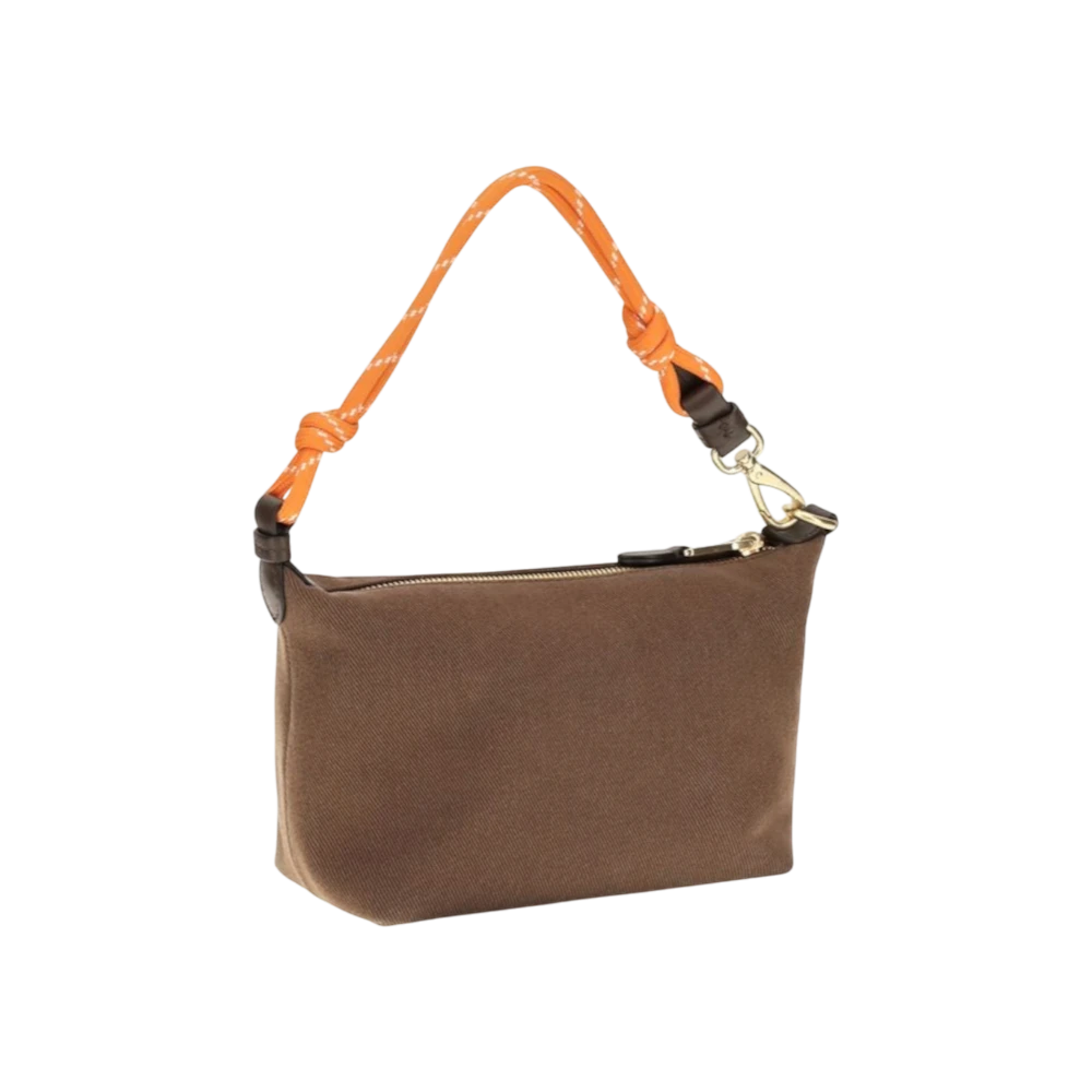 Brown Cotton Shoulder Bag